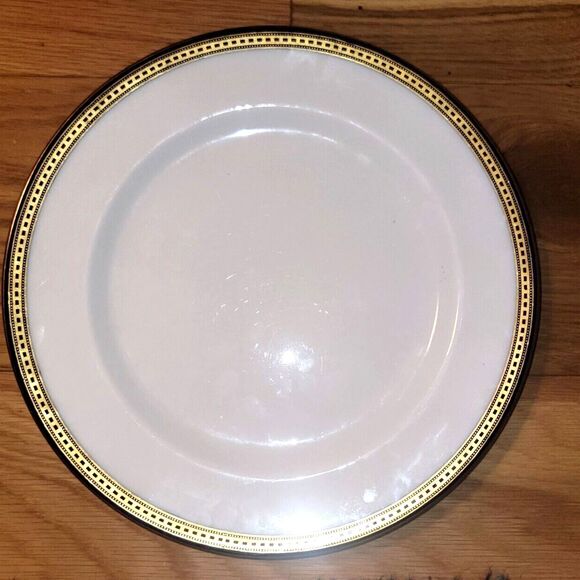Antique Royal Doulton England Cobalt Blue Gold Rim Plate 10.5 MINT! Art Deco - Picture 9 of 13